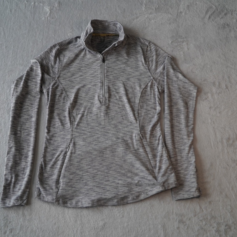 Hind Women's 1/4 Zip Athletic Pullover Jacket gray Thumb Holes